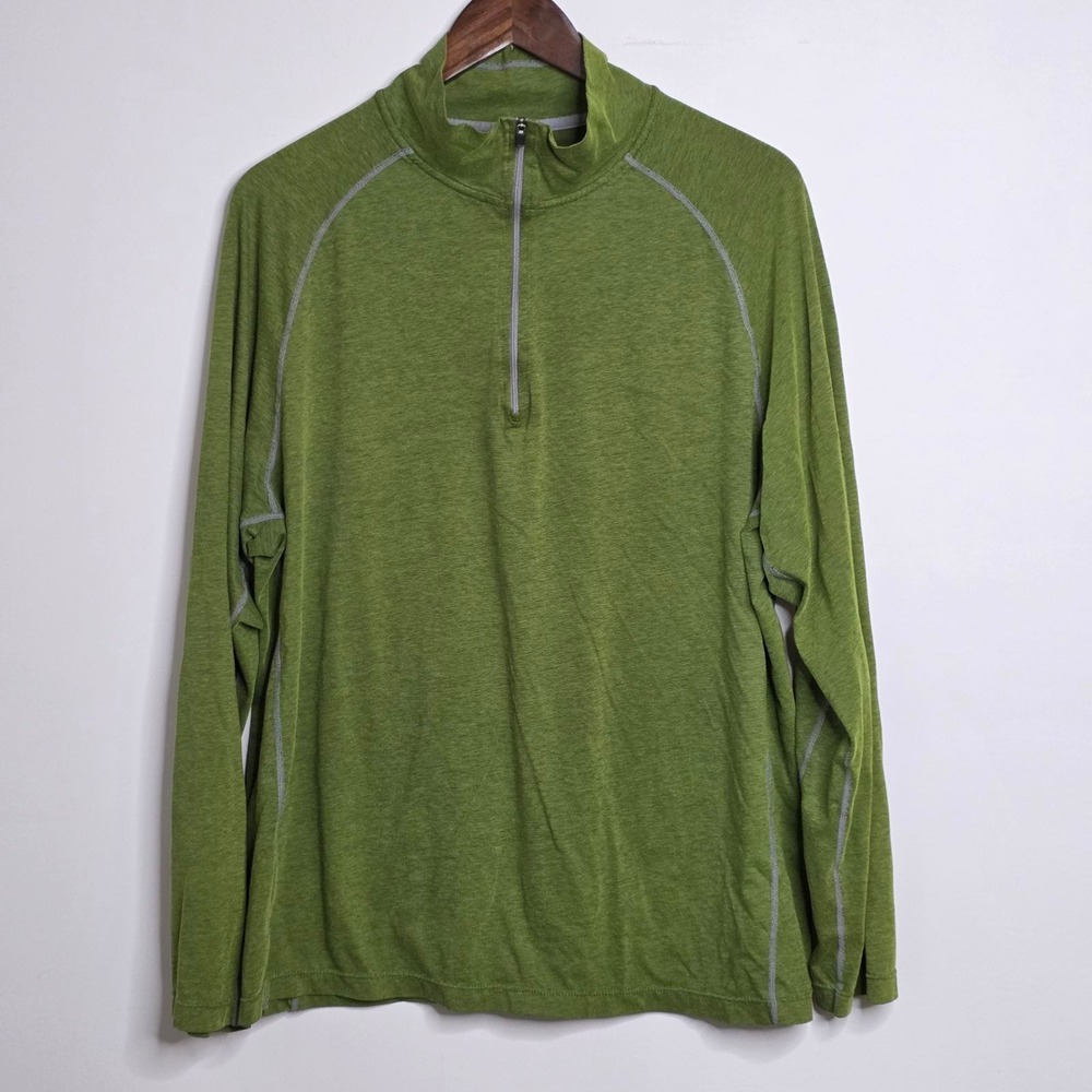 Cloudveil Quarter Zip Pullover Men's XXL Olive Green Khaki Heathered Active Top